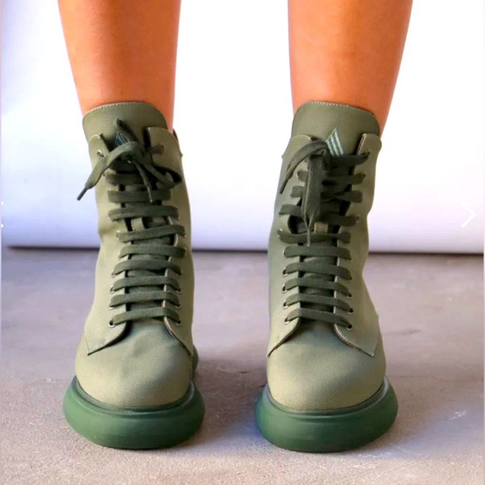 The Attico khaki combat boots